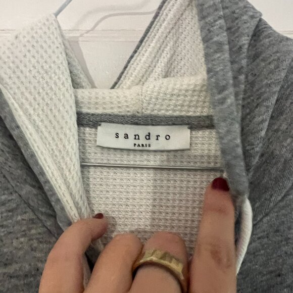 Sandro Gray Zip Up Sweater - Picture 6 of 9